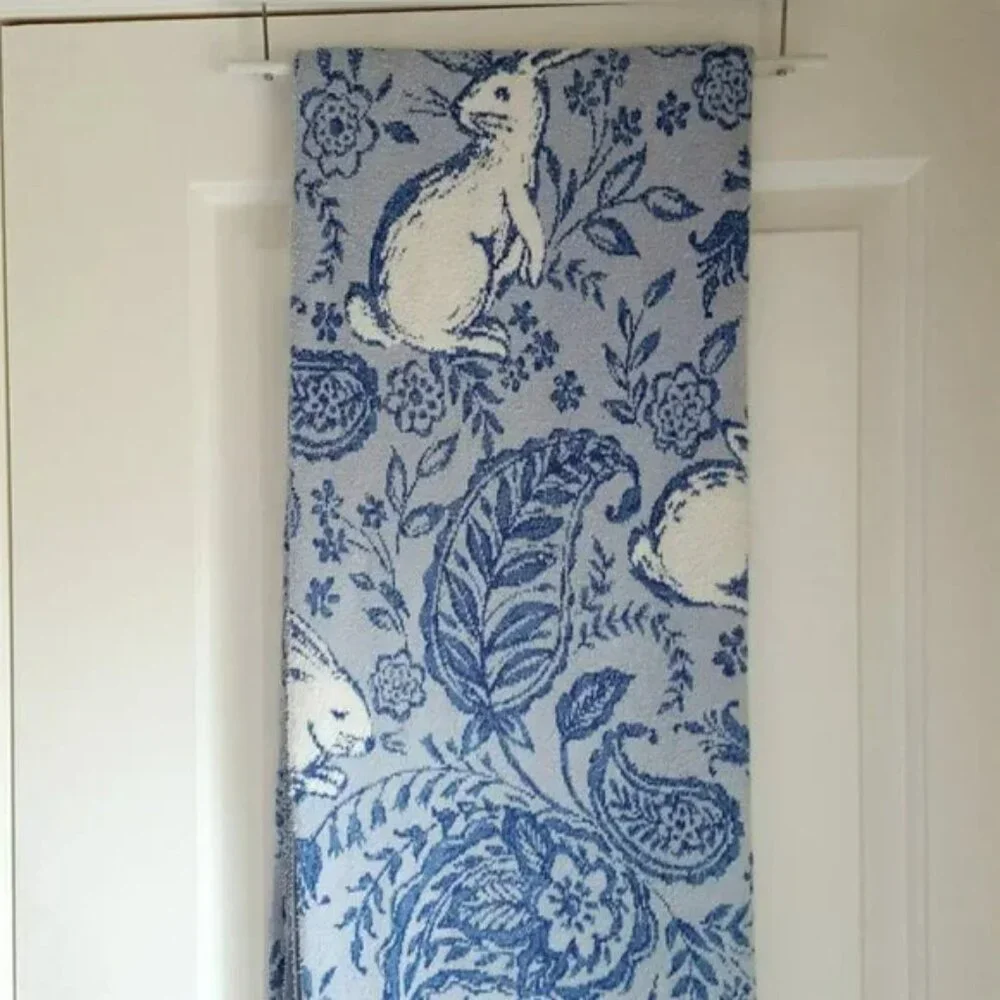 NEW! SHABBY CHIC Bunny & PAISLEY TOILE BLANKET